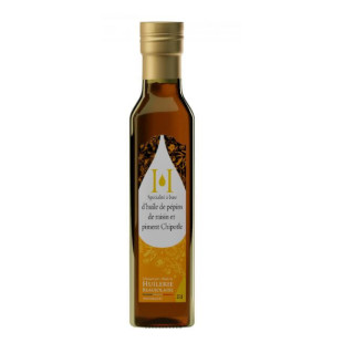Spécialité à base d'huile de pépins raisin et piment Chipotl Spécialité à base d'huile de pépins raisin et piment Chipotl