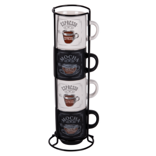 Rack 4 tasses Mocha 12 cl – Table Passion