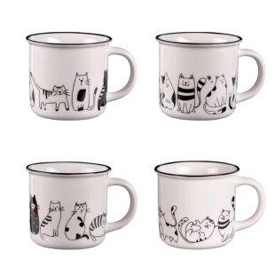 Set de 4 mugs Friends Chats 35 cl – Table Passion