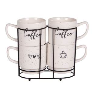 Rack 4 mugs Sweet coffee 39cl - Table Passion