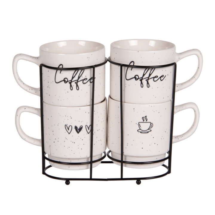Rack 4 mugs Sweet coffee 39cl - Table Passion