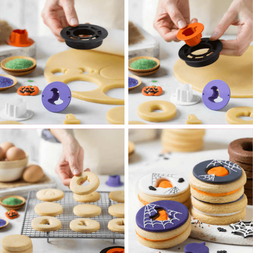Lot d'emporte pièces Linzer interchangeables Halloween- Decora