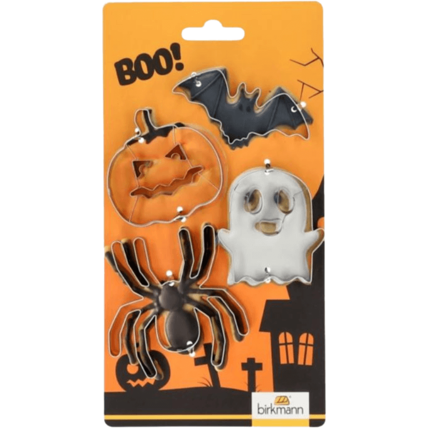 Set de 4 emporte-pièces en inox Halloween : citrouille, arai