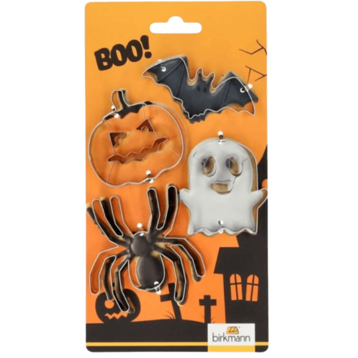 Set de 4 emporte-pièces en inox Halloween : citrouille, arai