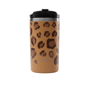 Travel mug isotherme Leopard Camel 350 ml - Qwetch