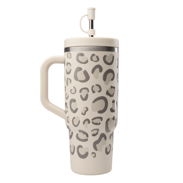 Travel cup isotherme Leopard Sable 900 ml - Qwetch