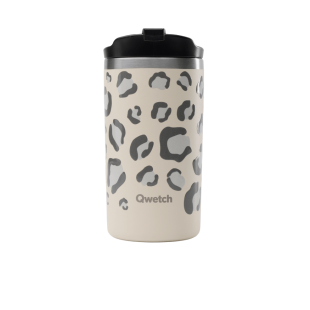 Travel mug isotherme  Leopard  Sable 350 ml - Qwetch