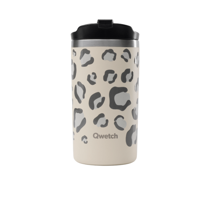Travel mug isotherme Leopard Sable 350 ml - Qwetch