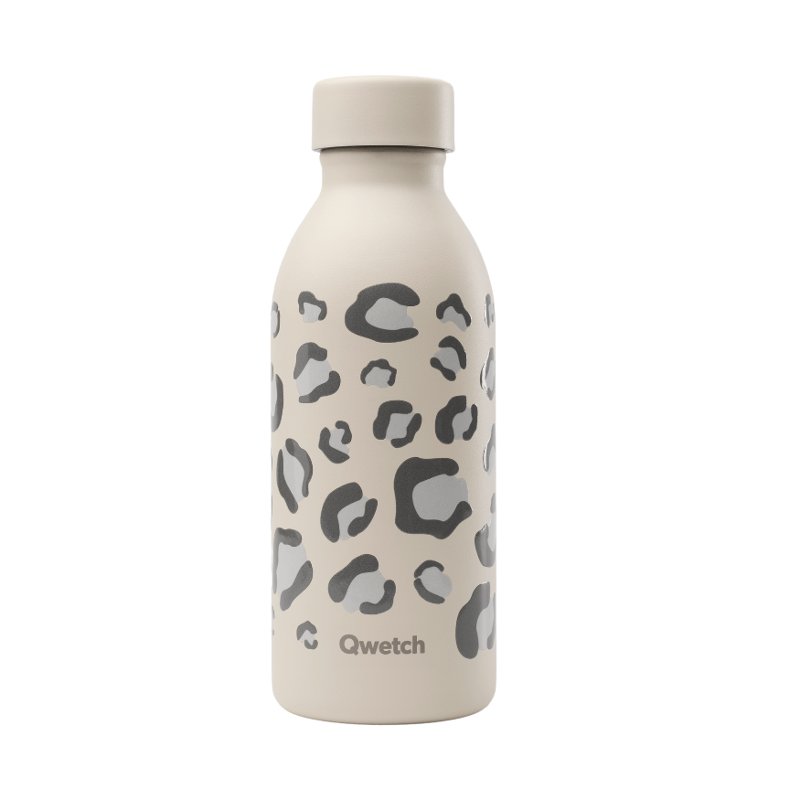 Bouteille isotherme inox 500ml Icon Leopard Sable - Qwetch