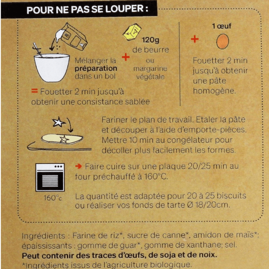 Préparation biscuits nature bio 300 gr - Alice Délice