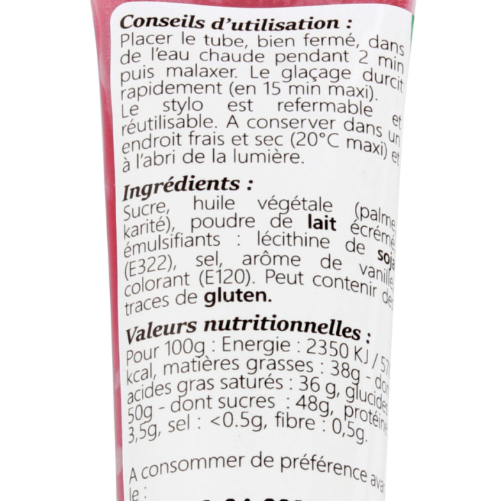 Stylo de glaçage pour décorer les biscuits fuchsia 32 gr