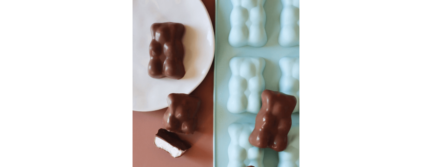 Moule à chocolat en silicone 12 oursons guimauve 4.5 x 2.5 c