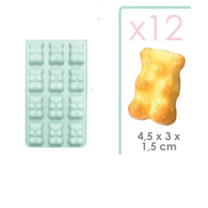 Moule à chocolat en silicone 12 oursons guimauve 4.5 x 2.5 c