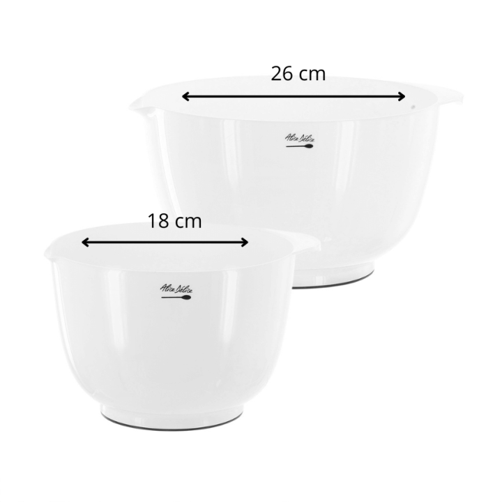 Lot 2 bols plastique blanc 18 & 26 cm | Alice Délice