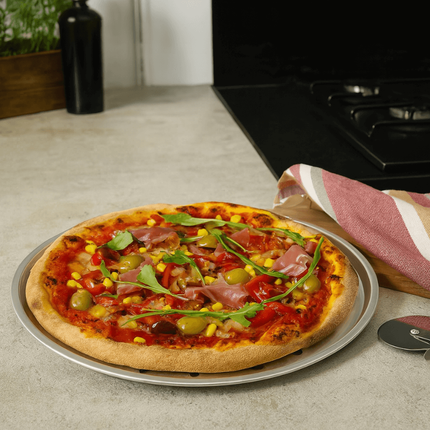 Plaque à pizza perforée 30 cm — Fer blanc | Alice Délice