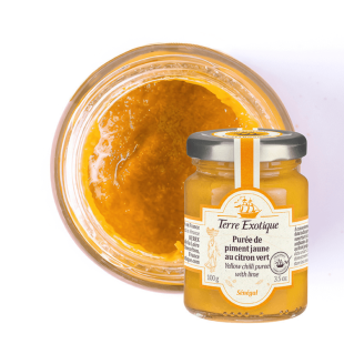 Purée Piment Jaune au Citron Vert 100 g – Terre Exotique | Alice Délice