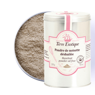 Poudre de noisette déshuilée 130g – Terre Exotique