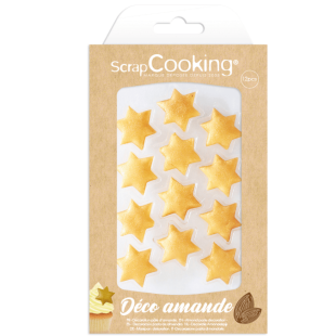 Déco étoiles dorées pâte d’amande 15 g – ScrapCooking