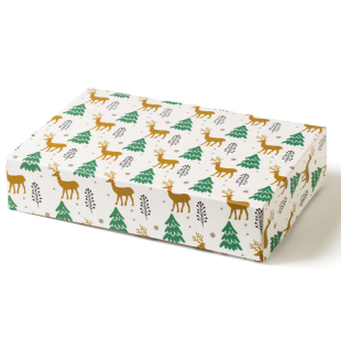 Boîte à biscuits Noël Rennes 16×23×5 cm – Décora