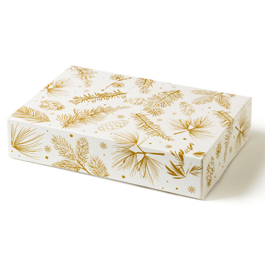 Boîte à biscuits Noël Feuillages 16×23×5 cm – Décora