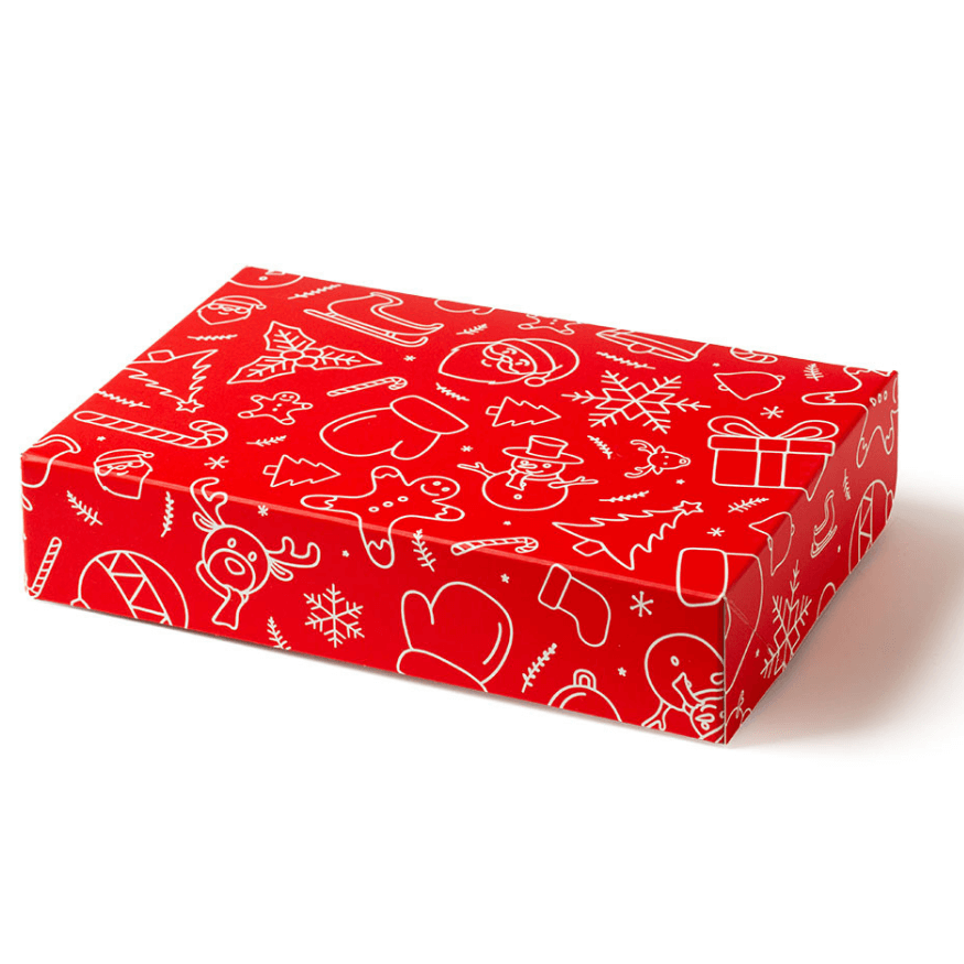 Boîte à biscuits Noël Décors Rouges 16×23×5 cm – Décora