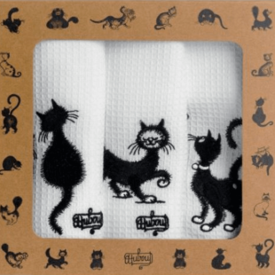 Lot 3 torchons Dubout “Les Chats” – Winkler | Alice Délice