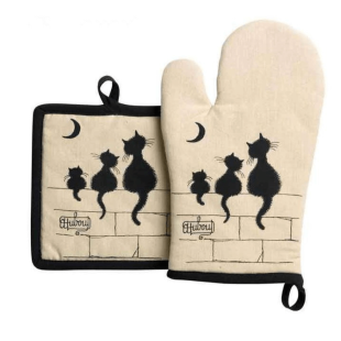 Lot gant + manique Dubout 3 Chats – Winkler | Alice Délice