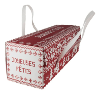 Boîte à bûche rouge Noël – Patisdécor | Alice Délice