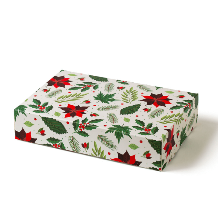 Boîte à biscuits Noël Poinsettia 16×23,5×5 cm – Décora