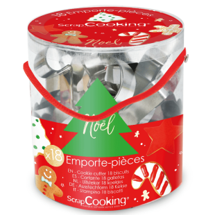 Seau 18 emporte-pièces acier Noël – ScrapCooking