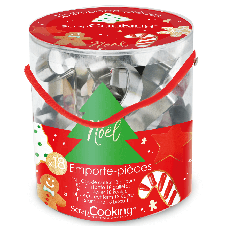 Seau 18 emporte-pièces acier Noël – ScrapCooking