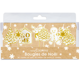 8 Bougies de Noël dorées – ScrapCooking | Alice Délice