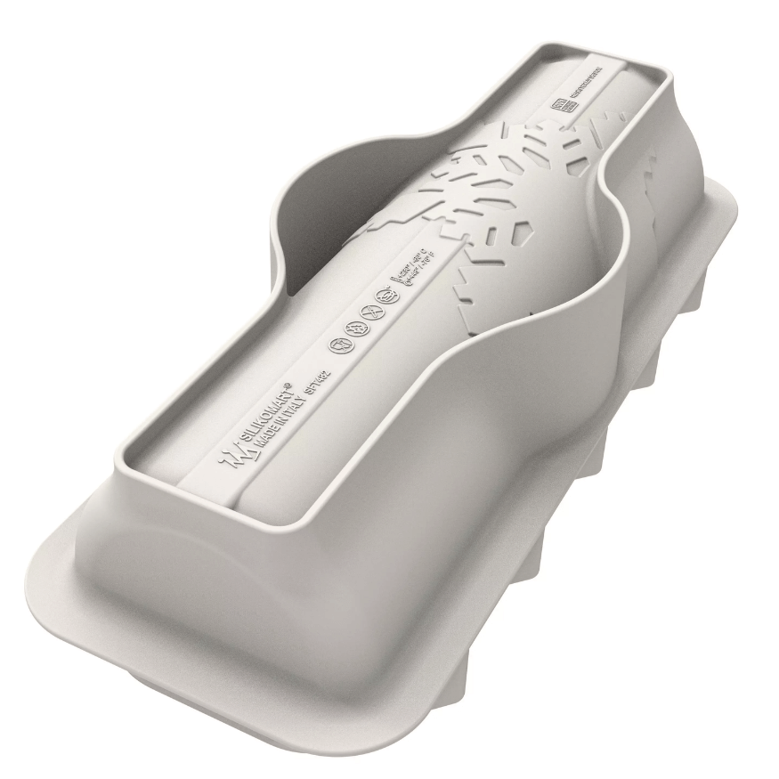 Moule en silicone bûche de Noël 3D : Snowfall 25  cm - Silik