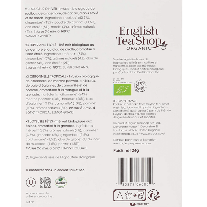 Coffret Prismes Hiver Blanc 12 sachets – English Tea Shop | Alice Délice