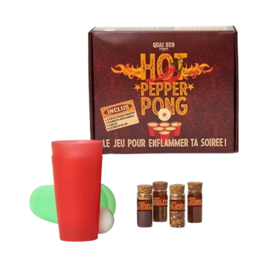 Coffret Hot Pepper Pong – Quai Sud | Jeu apéro épicé et fun | Alice Délice