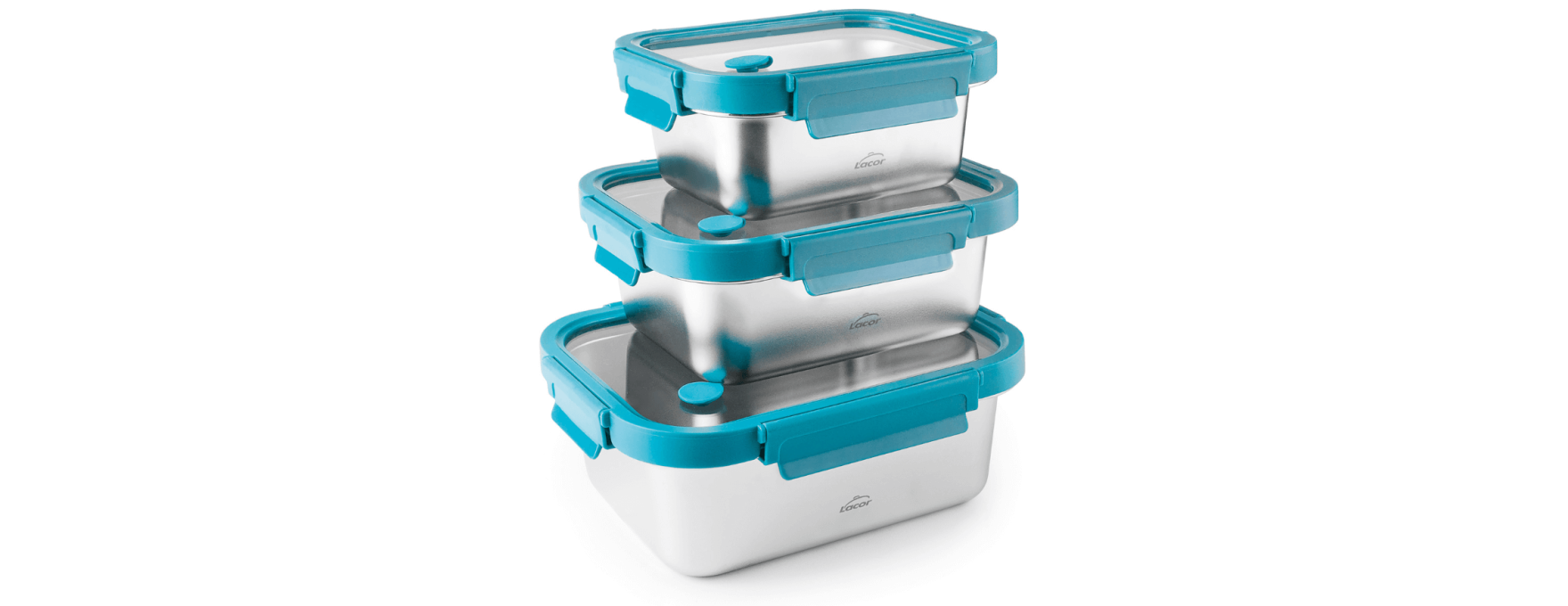 Lot De 3 Boîtes Hermétiques Nicelock En Acier Inoxydable – 450/750/1200 Ml, Sans BPA, Passe Au Lave-vaisselle