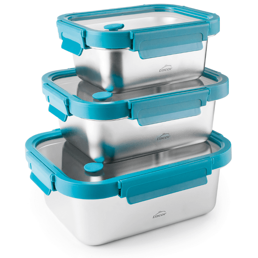Lot de 3 boîtes hermétiques inox 800/1200/1800 ml – Lacor | Alice Délice
