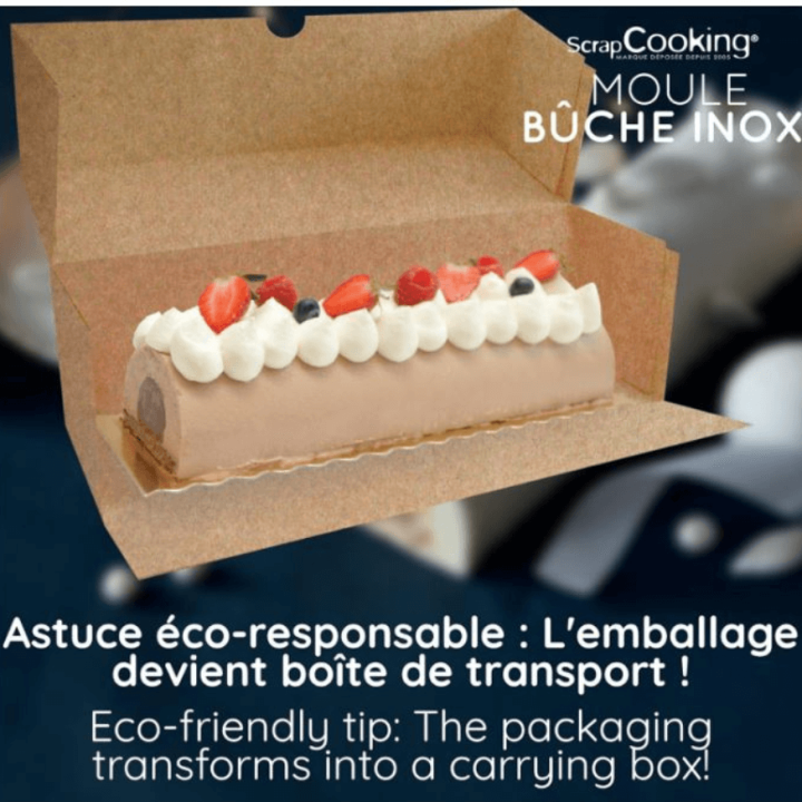 Kit moule à bûche inox + insert – ScrapCooking | Noël & pâtisserie | Alice Délice