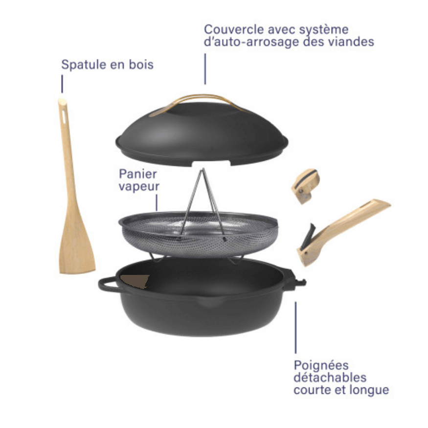 Poêle 8 en 1 La Fabuleuse 28 cm Météore – Cookut sans PFAS