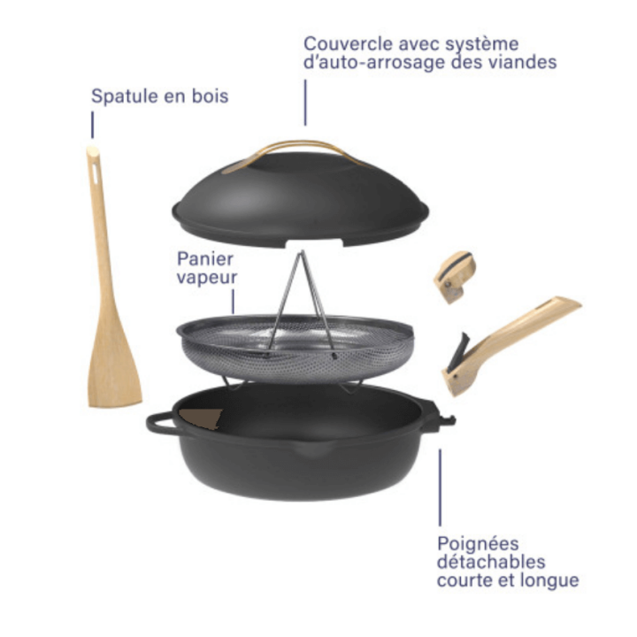 Poêle 8 en 1 La Fabuleuse 28 cm Météore – Cookut sans PFAS