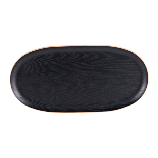 Plateau ovale noir 31×15 cm – Table Passion