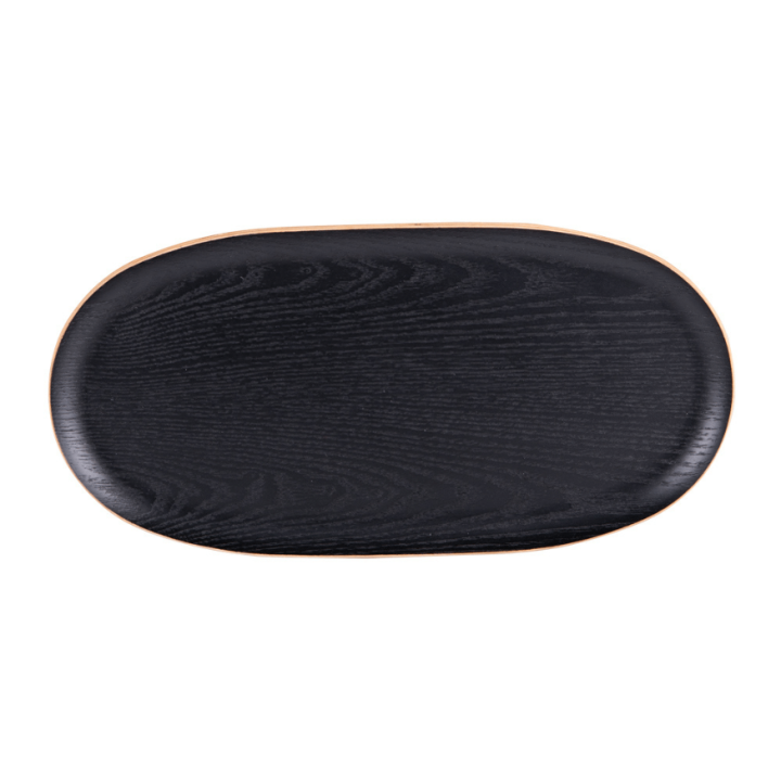 Plateau ovale noir 31×15 cm – Table Passion
