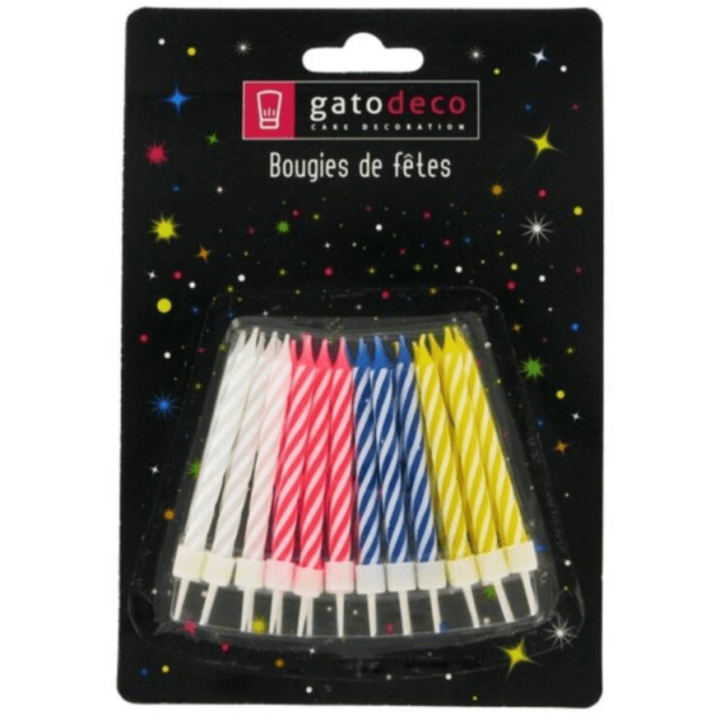 Bougies anniversaire 6 cm assorties (x24) – Patisdecor