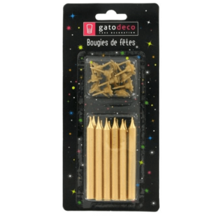 Bougie dorée (x12) – Patisdecor