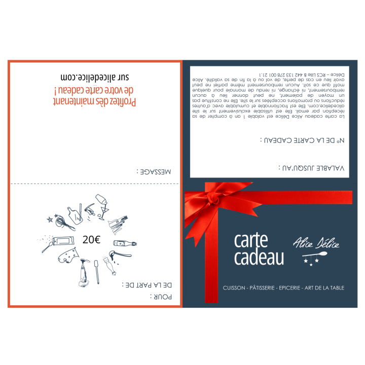 Carte Cadeau Alice Délice – Offrez le plaisir de cuisiner