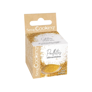 Paillettes alimentaires dorées 5 gr - Scrapcooking