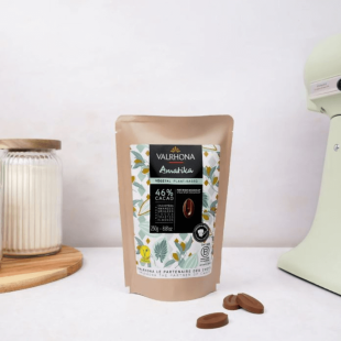 Chocolat à Pâtisser Lait Vegan Amatika 46 % 250 g – Valrhona