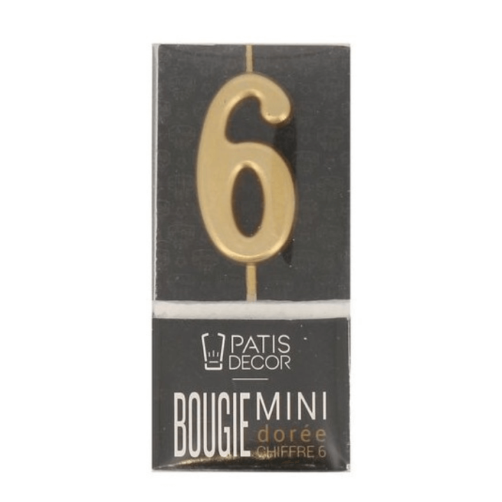 Bougie Anniversaire Dorée Chiffre 6 – Patisdecor