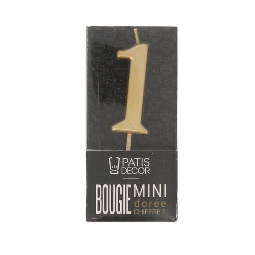 Bougie Anniversaire Dorée Chiffre 1 – Patisdecor – Élégance et Fête
