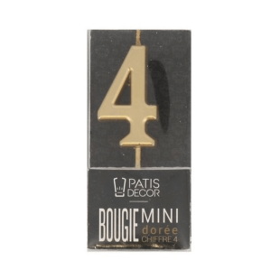 Bougie Anniversaire Dorée Chiffre 4 – Patisdecor – Élégance et Fête
